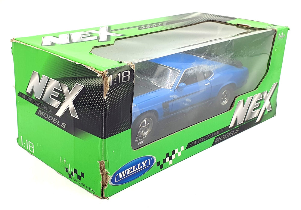 Welly NEX 1/18 Scale 12516W - 1969 Ford Mustang Boss - Blue