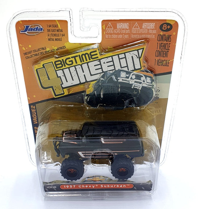 Jada 4Wheelin 1/64 Scale 14013 - 1957 Chevrolet Suburban - Black/Orange