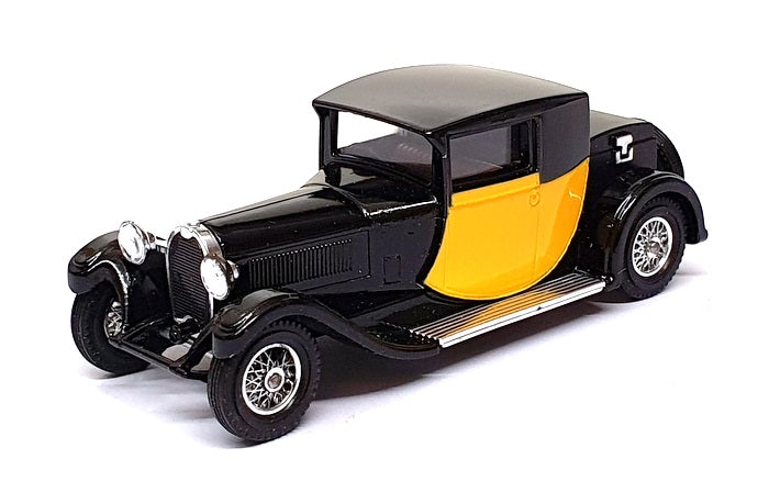 Matchbox Appx 10cm Long Diecast Y-24 - 1928 Bugatti T44 - Black/Yellow