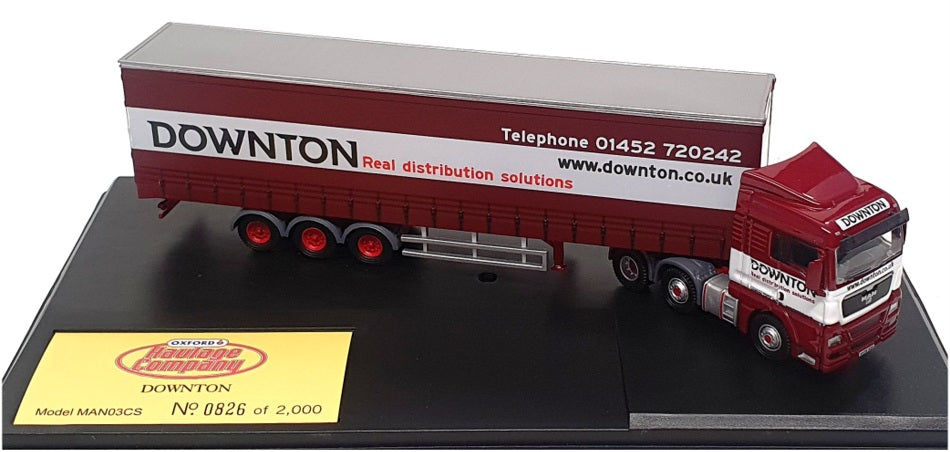 Oxford Diecast 1/76 Scale MAN03CS - MAN TGX XLX Curtainside (Downton)