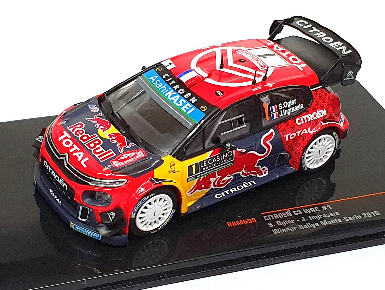 Ixo 1/43 Scale RAM699 - Citroen C3 WRC #1 Monte Carlo Rally 2019 Ogier/Ingrassia
