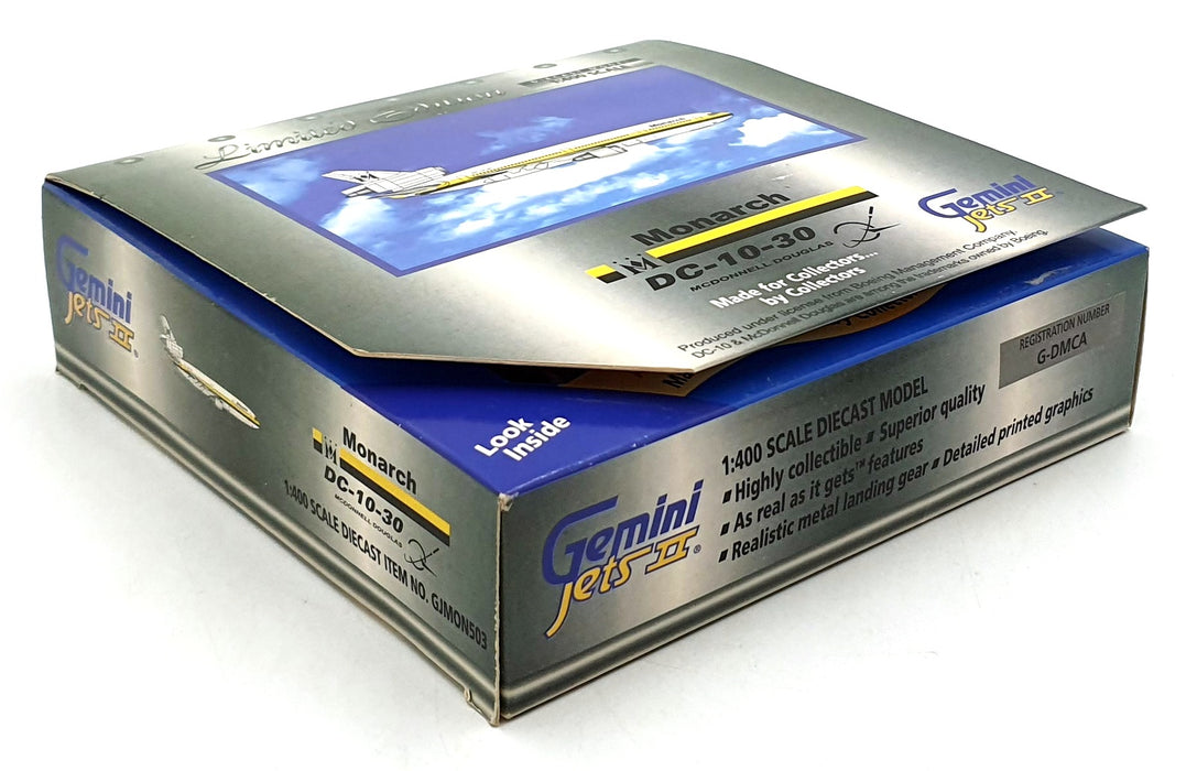 Gemini Jets 1/400 Scale GJMON503 - Monarch DC-10-30 McDonnell Douglas G-DMCA
