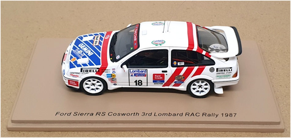 Spark 1/43 Scale S8702 - Ford Sierra RS Cosworth #18 3rd Lombard RAC Rally 1987