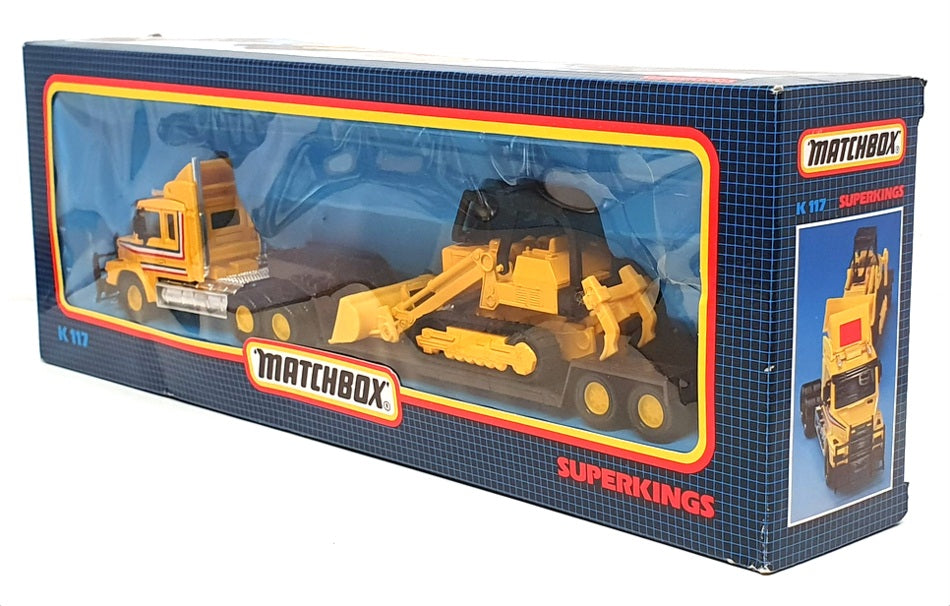 Matchbox 32cm Long Diecast K117 - Scania T-142 Bulldozer Transporter - Yellow