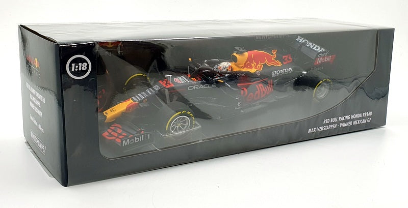 Minichamps 1/18 Scale 110 211933 Red Bull RB16B F1 Mexican GP Verstappen #33