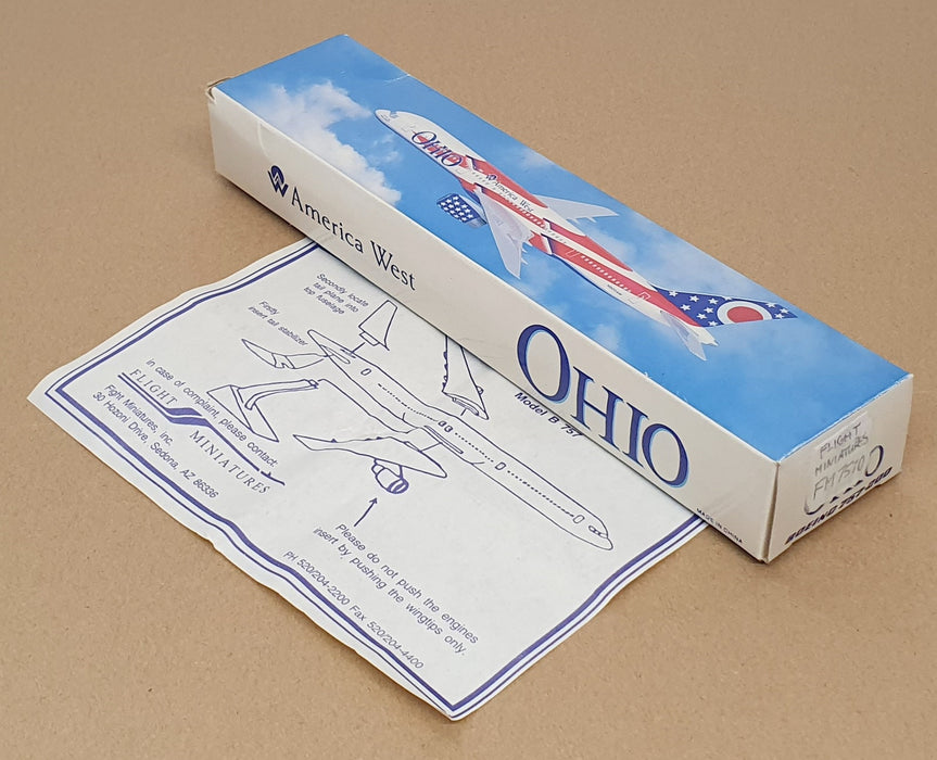 Flight Miniatures 1/200 Scale FM757O Snap Together Model Boeing 757-200 AW Ohio