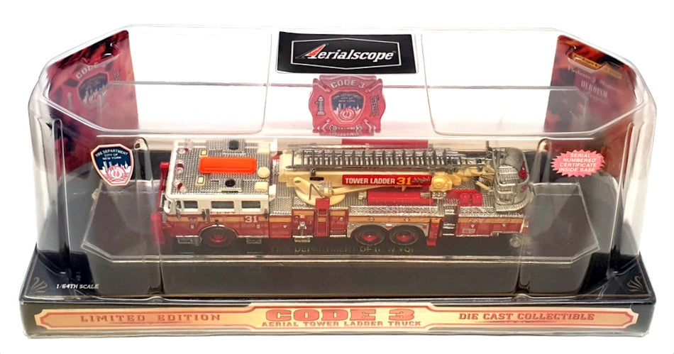 Code 3 1/64 Scale 12190-0031 - Aerialscope Ladder Fire Engine #31 FDNY