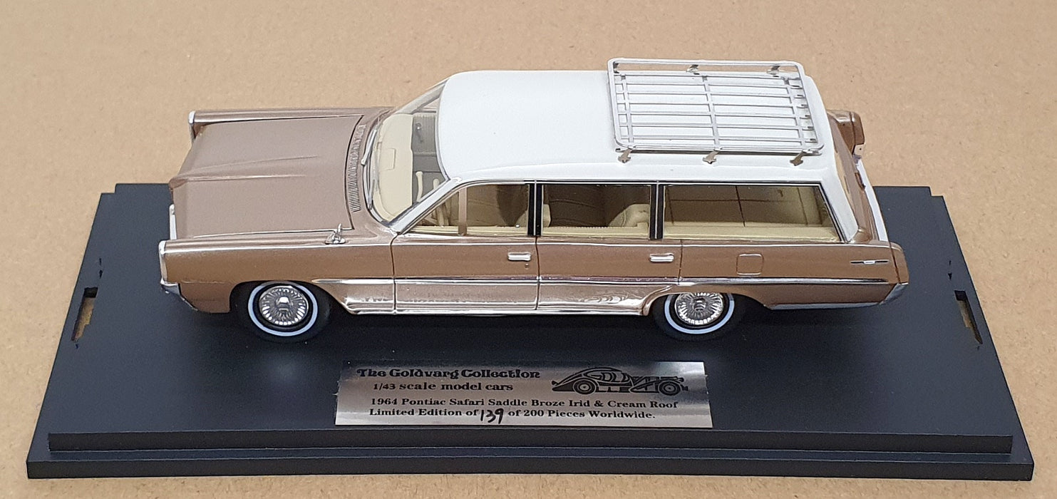 Goldvarg 1/43 Scale GC-093B - 1964 Pontiac Safari S. Wagon - Saddle Bronze/Cream