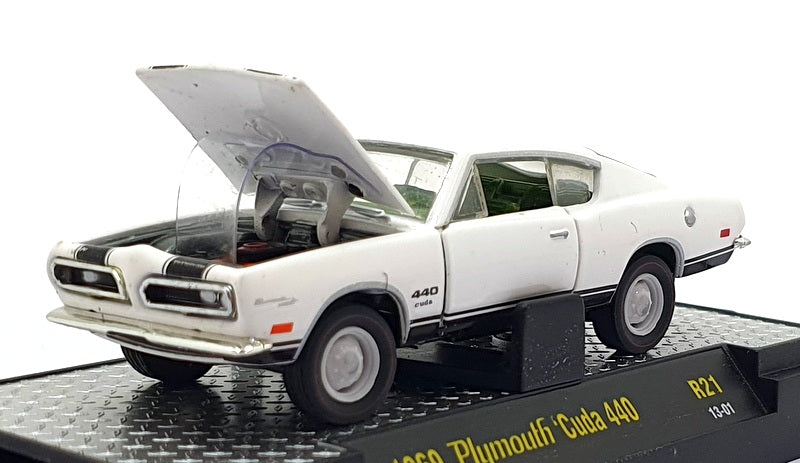 Castline M2 Machines 1/64 Scale R21 01 - 1969 Plymouth Cuba 440 - White/Black