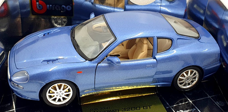 Burago 1/18 Scale Diecast 3341 - Maserati 3200 GT 1998 - Metallic Blue