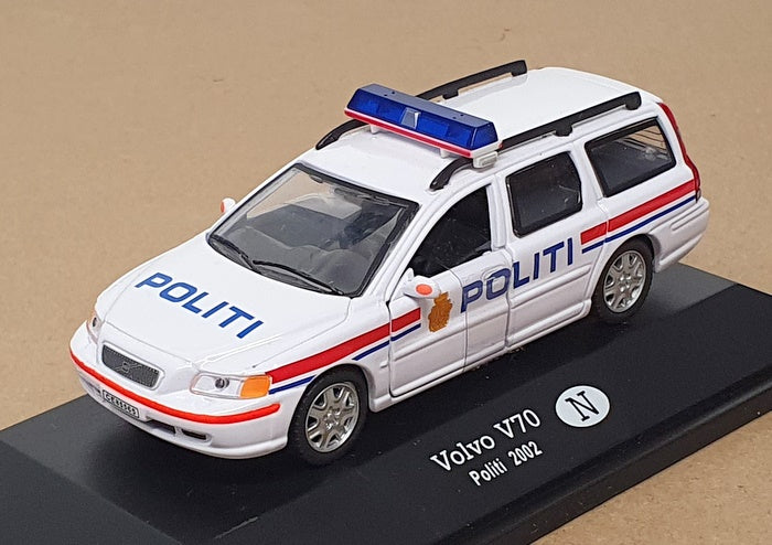 Altaya 1/43 Scale Diecast 13525B - 2002 Volvo V70 Politi - White/Red/Blue