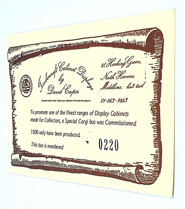 Corgi Diecast 469 AEC Routemaster Bus (Timbercraft Cabinet Displays) Green/Cream