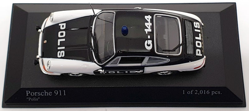 Minichamps 1/43 Scale 430 067190 - 1970 Porsche 911 Polis - Black/White