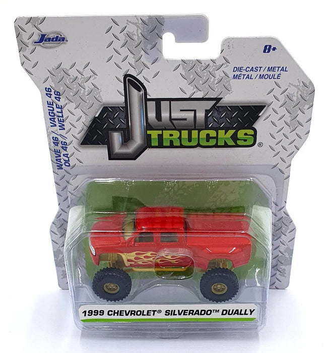 Jada Just Trucks 1/64 Scale 14020 - 1999 Chevrolet Silverado Dually - Red/Gold