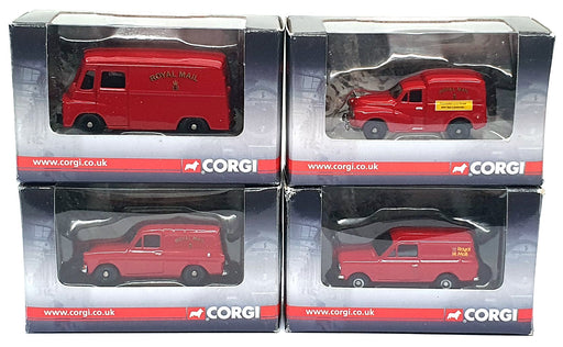 Corgi 1/76 Scale RM2004 - Royal Mail Set Of 4 Vans Ford Bedford Morris