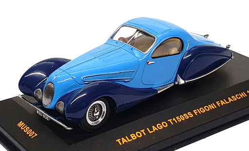 Ixo 1/43 Scale MUS007 - 1938 Talbot Lago T150SS Figoni Falaschi - 2-Tone Blue