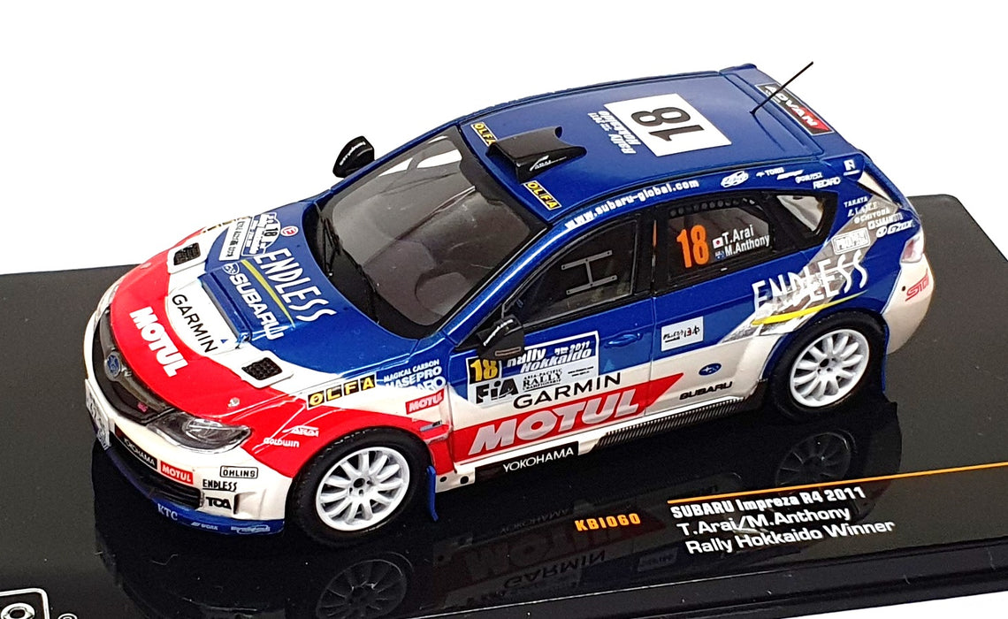 Ixo 1/43 Scale KBI060 - Subaru Impreza STi R4 #18 Winner Hokkaido 2011