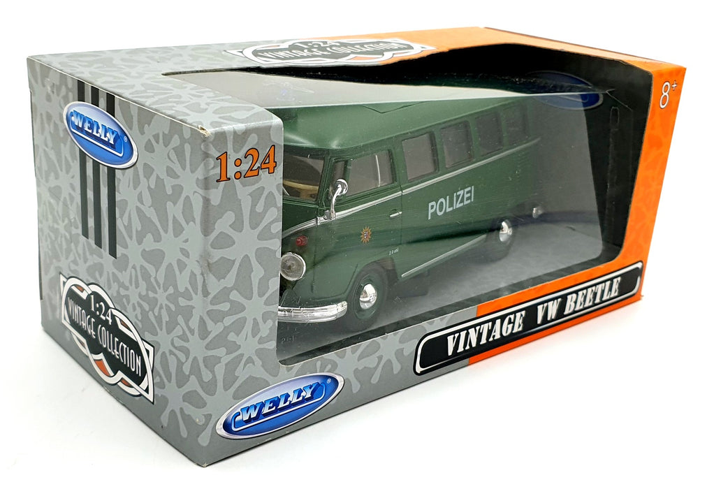 Welly 1/24 Scale TY4329 - VW Volkswagen Polizei Transporter - Green