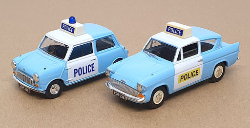 Vanguards 1/43 Scale PC1002 Austin Mini Ford Anglia Police Panda Cars Of The 60s
