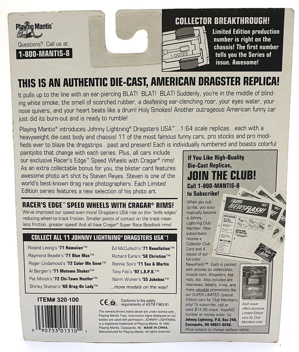 Johnny Lightning 1/64 Scale 320-100 Dragsters USA 1971 Hawaiian - Roland Leong