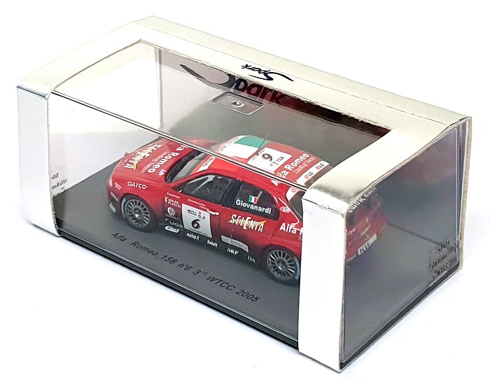 Spark 1/43 Scale S0474 - Alfa Romeo 156 #6 3rd WTCC 2005 F. Giovanardi - Red