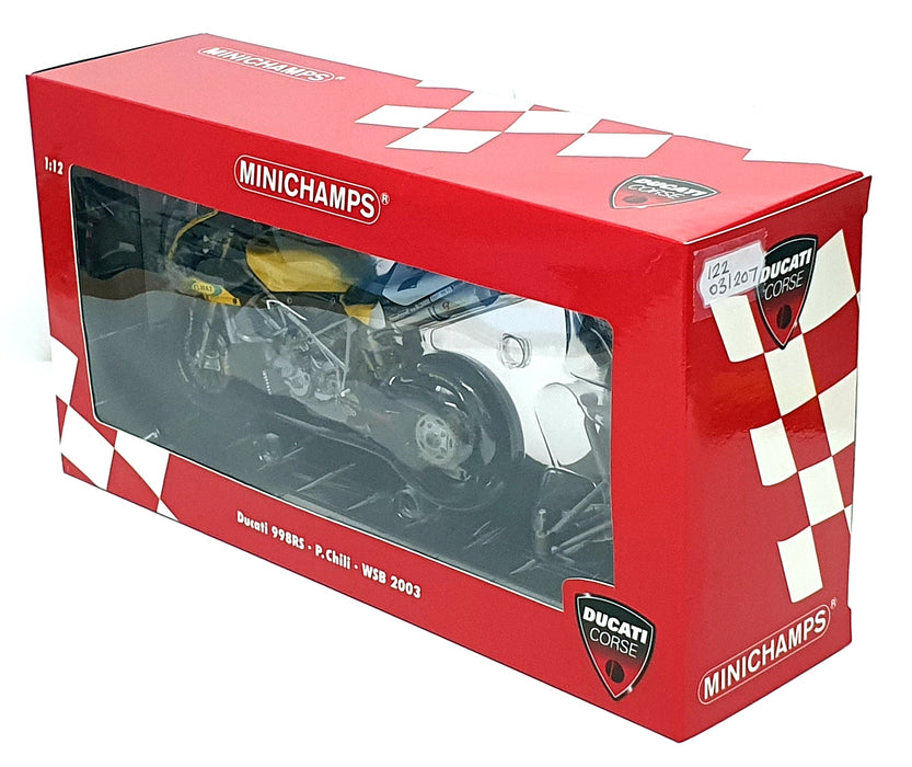 Minichamps 1/12 Scale 122 031207 - Ducati 998RS Motorbike #7 P. Chili WSB 2003