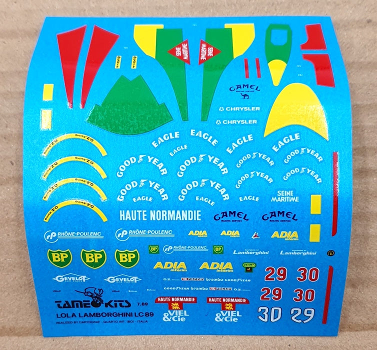 Tameo 1/43 Scale Unbuilt Kit TMK96 - Lola Lamborghini Lc89 GP San Marino 1989