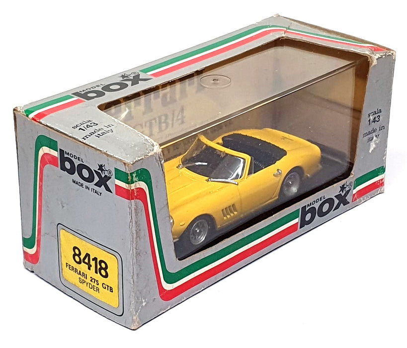 Box Model 1/43 Scale Diecast 8418 - Ferrari 275 GTB Spyder - Yellow