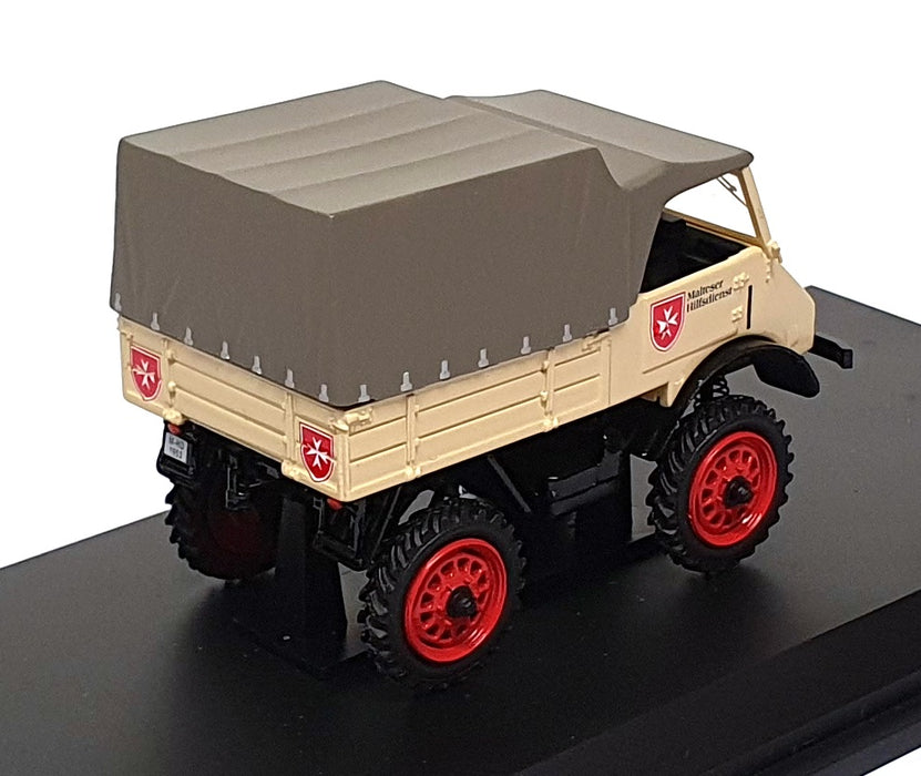 Schuco 1/43 Scale 03116 - Mercedes Benz Unimog 401 Malteser Hifsdienst - Cream