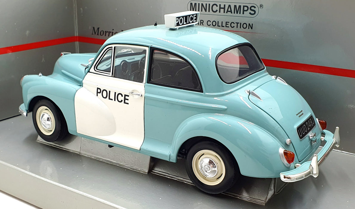 Minichamps 1/18 Scale Diecast 150 137090 - Morris Minor Police - Blue/White