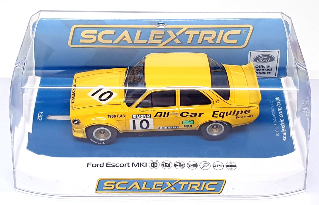Scalextric 1/32 Scale Slot Car C4590 - Ford Escort Mk1 #10 N. Whiting - Yellow