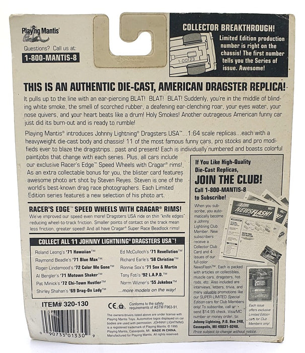 Johnny Lightning 1/64 Scale 320-130 Dragsters USA 1992 L.A.P.D. - Tony Foti