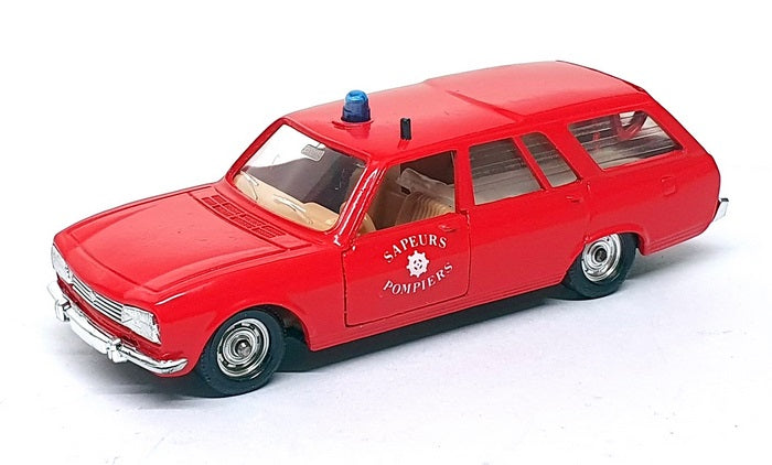 Solido 1/43 Scale No. 23D - Peugeot 504 Pompiers Fire Vehicle - Red