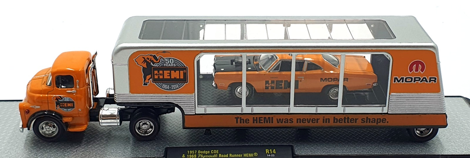 Castline M2 Machines 1/64 Scale R14 - 1957 Dodge COE & 1969 Road Runner HEMI