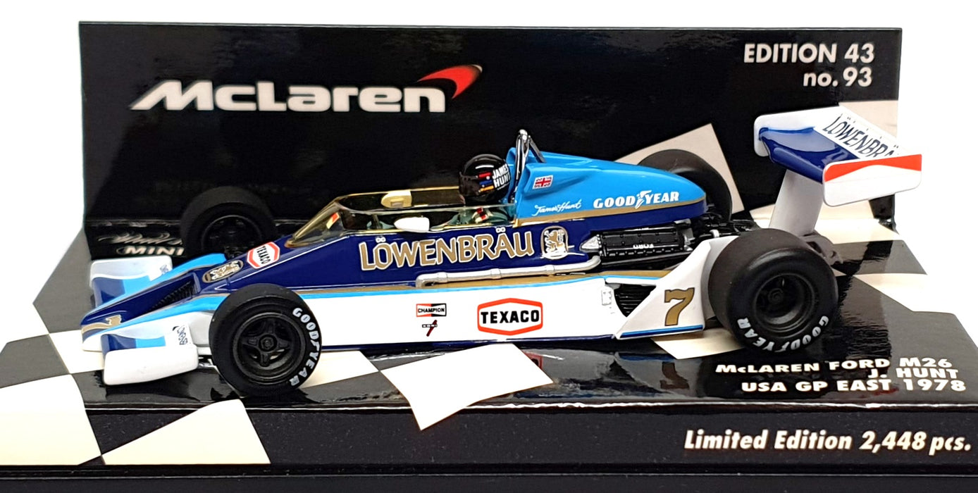 Minichamps 1/43 Scale 530 784397 - F1 McLaren Ford M26 USA GP East 1978 J. Hunt
