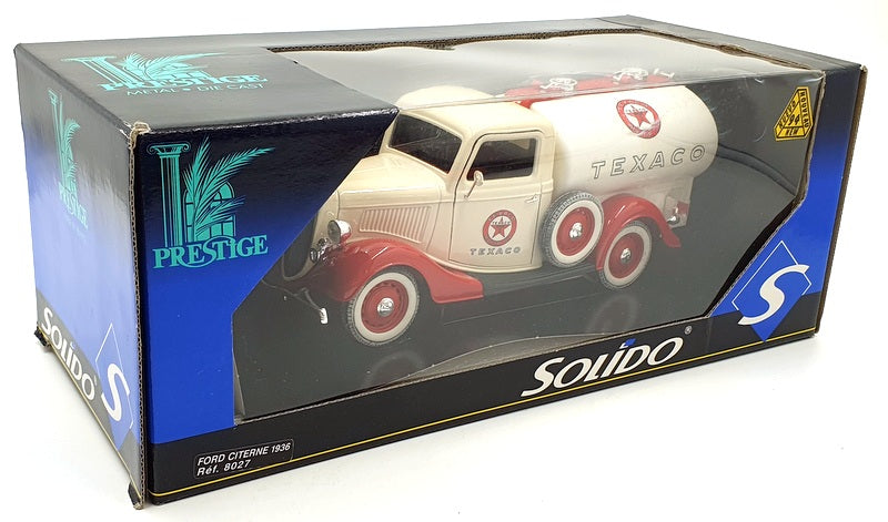 Solido 1/18 Scale Diecast 8027 - Ford Citerne 1936 Texaco - Cream