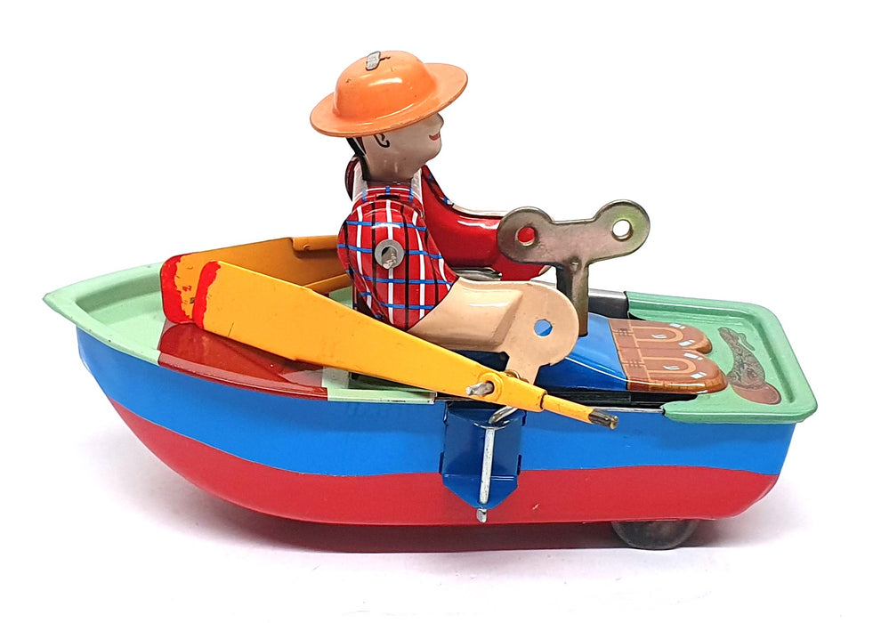 Fantastic & Co Appx 13cm Long Tin Plate 24815 - Wind-Up Rowing Boat