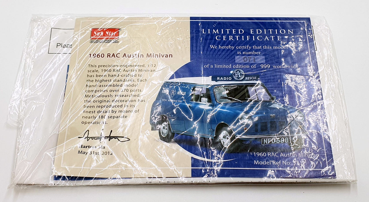 Sun Star 1/12 Scale Diecast 5317 - 1960 RAC Austin Minivan - Blue/White