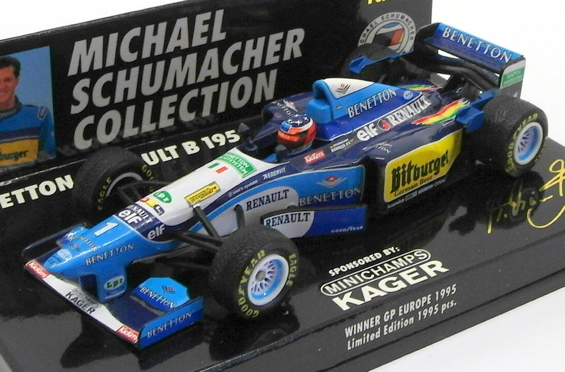 Minichamps 1/43 Scale 510 954316 - Benetton Renault B 195 Kager Schumacher