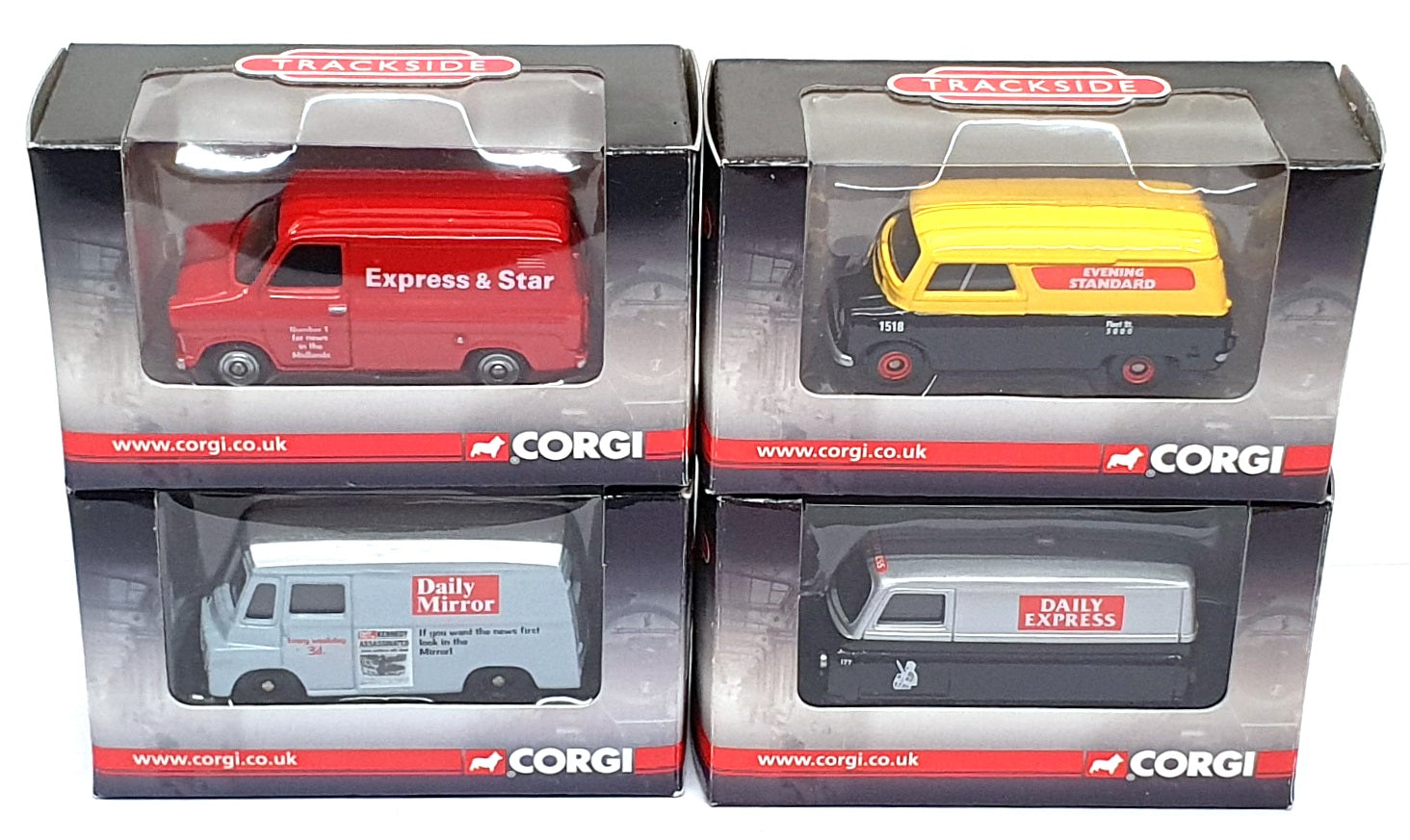 Corgi 1/76 Scale NW1004 - Newspaper Set Of 4 Vans Ford Bedford Morris