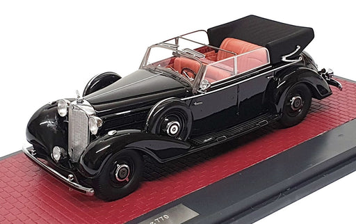 Matrix 1/43 Scale MX41302-121 - 1938 Mercedes Benz 770 Cabriolet D Open - Black