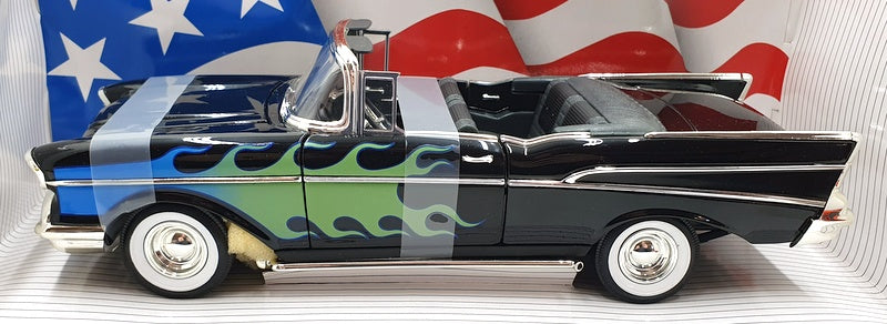 Ertl 1/18 Scale Diecast 32098 - 1957 Custom Chevy - Black/Flames