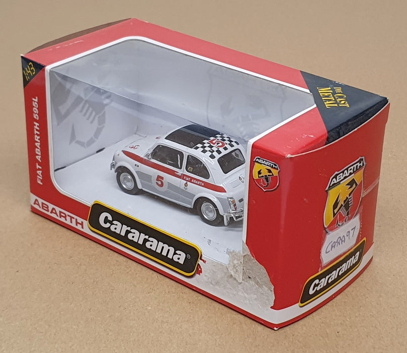 Cararama 1/43 Scale CARA97 - Fiat Abarth 595L Race Car #5 - White/Red