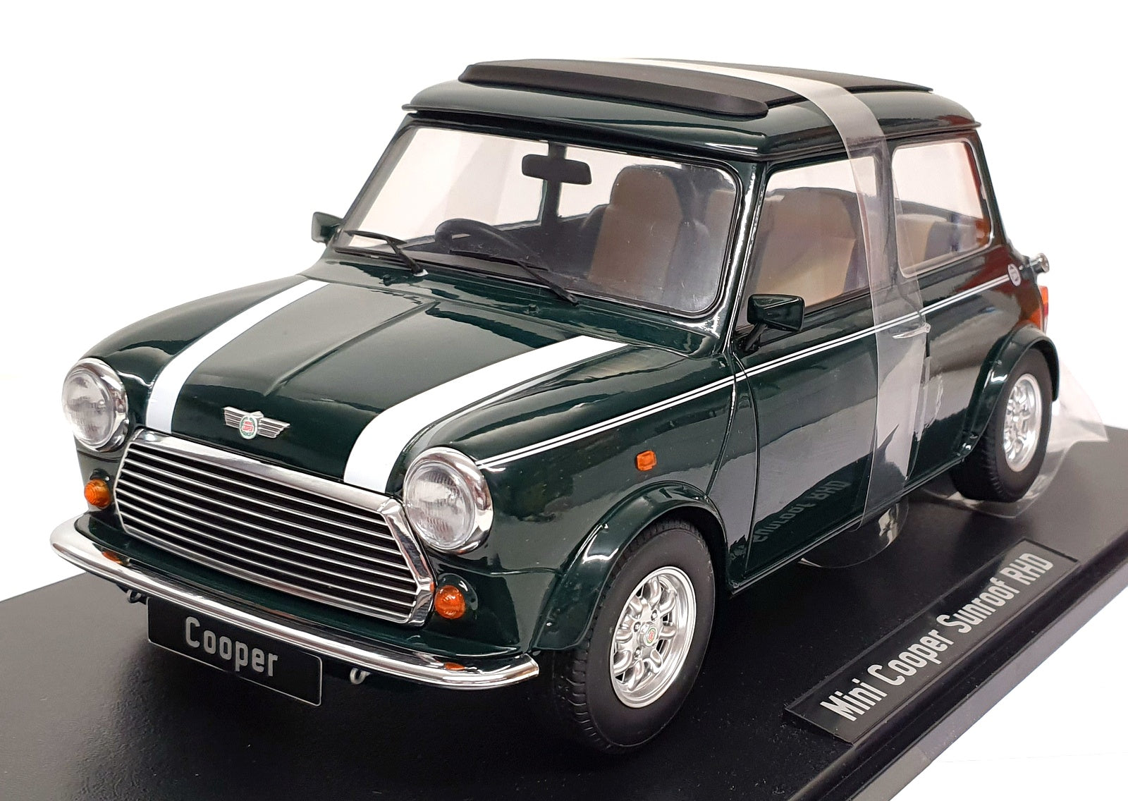 KK Scale 1/12 Scale KKDC120071R - Mini Cooper Sunroof RHD - Green/Black Roof