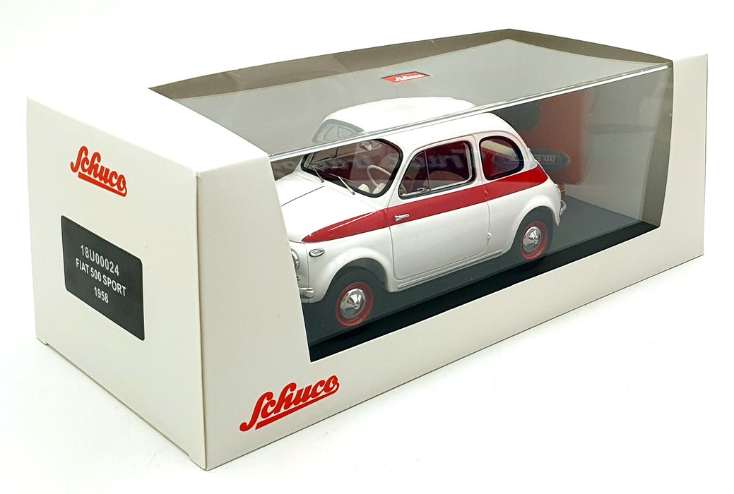 Schuco 1/18 Scale Diecast 18U00024 - 1958 Fiat Nuova 500 Sport - White
