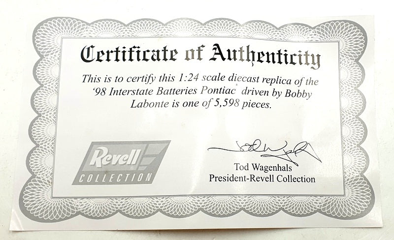 Revell 1/24 Scale RC249803098 Pontiac #18 Interstate Batteries 1998 GP Labonte