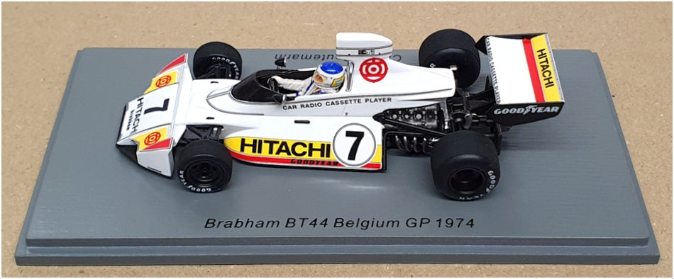 Spark 1/43 Scale S7428 - F1 Brabham BT44 Belgium GP 1974 #7 Reutemann