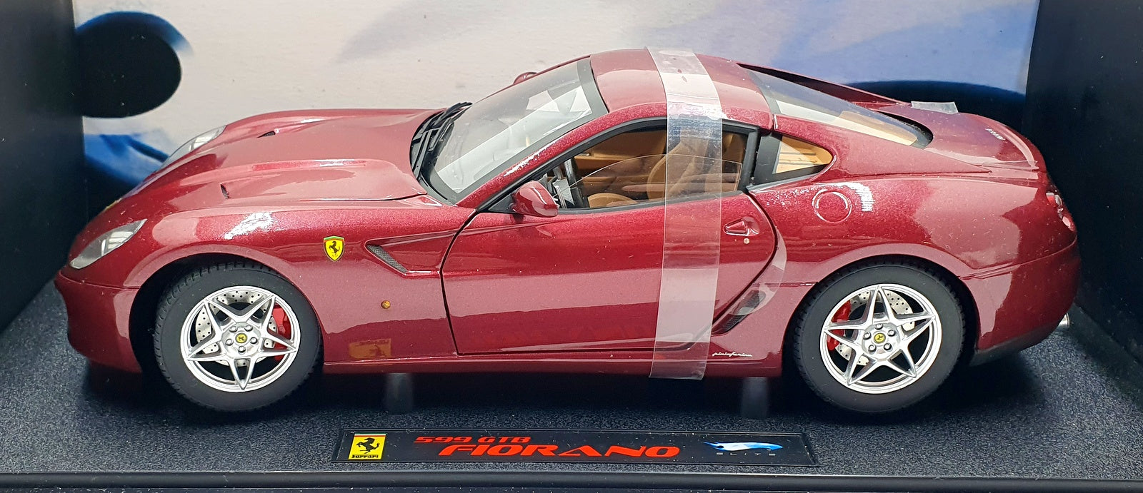 Hot Wheels 1/18 Scale Diecast M1200 - Ferrari 599 GTB Fiorano Dark Metallic Red