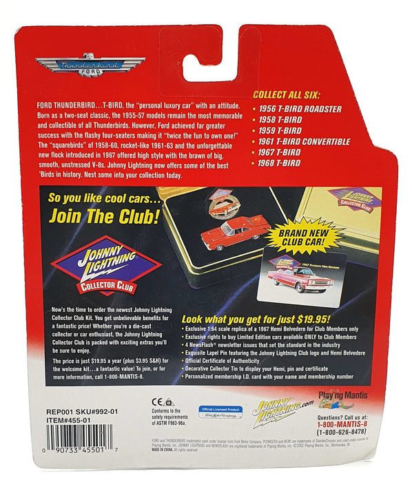 Johnny Lightning 1/64 Scale 455-01 - 1958 Ford T-Bird - Red