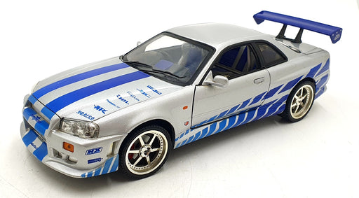Ertl 1/18 Scale DC13126A Fast And Furious 2001 Nissan Skyline R34 Silver/Blue 